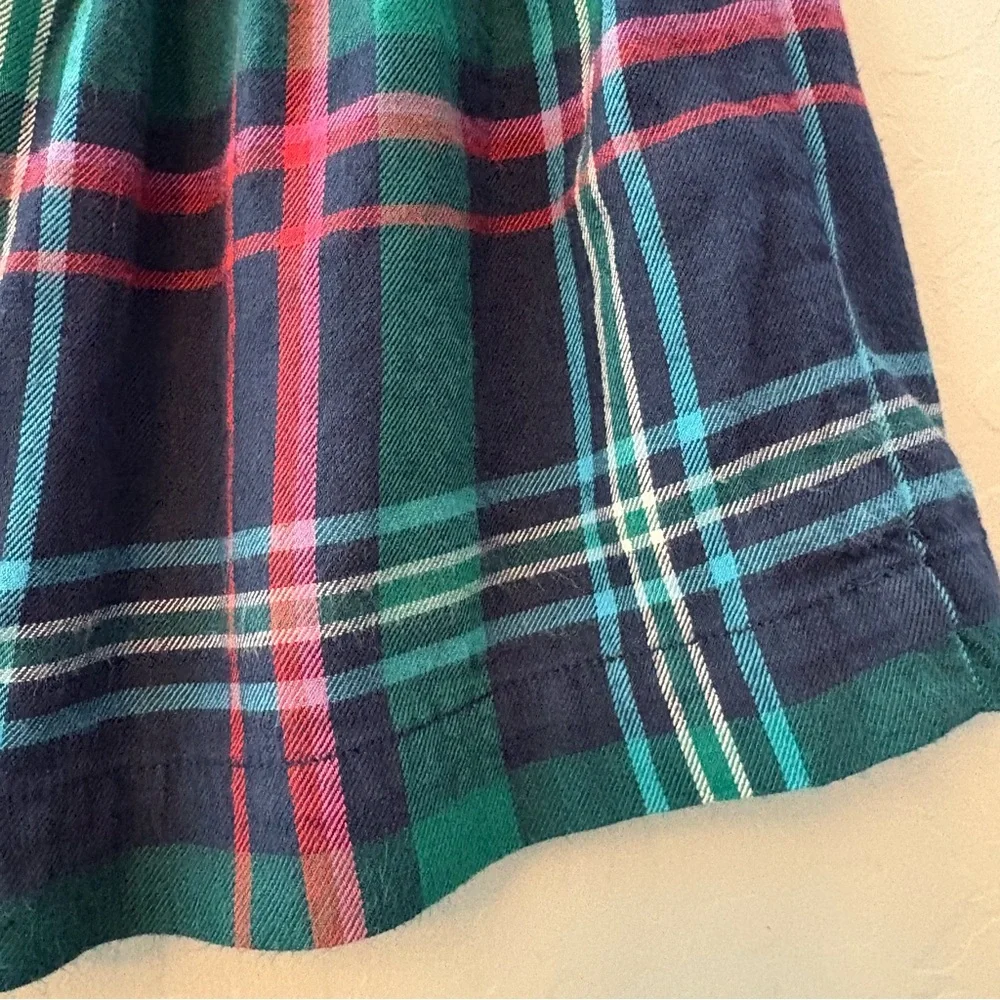 Gymboree green, blue, pink and red plaid print girls skirt size XS 4
